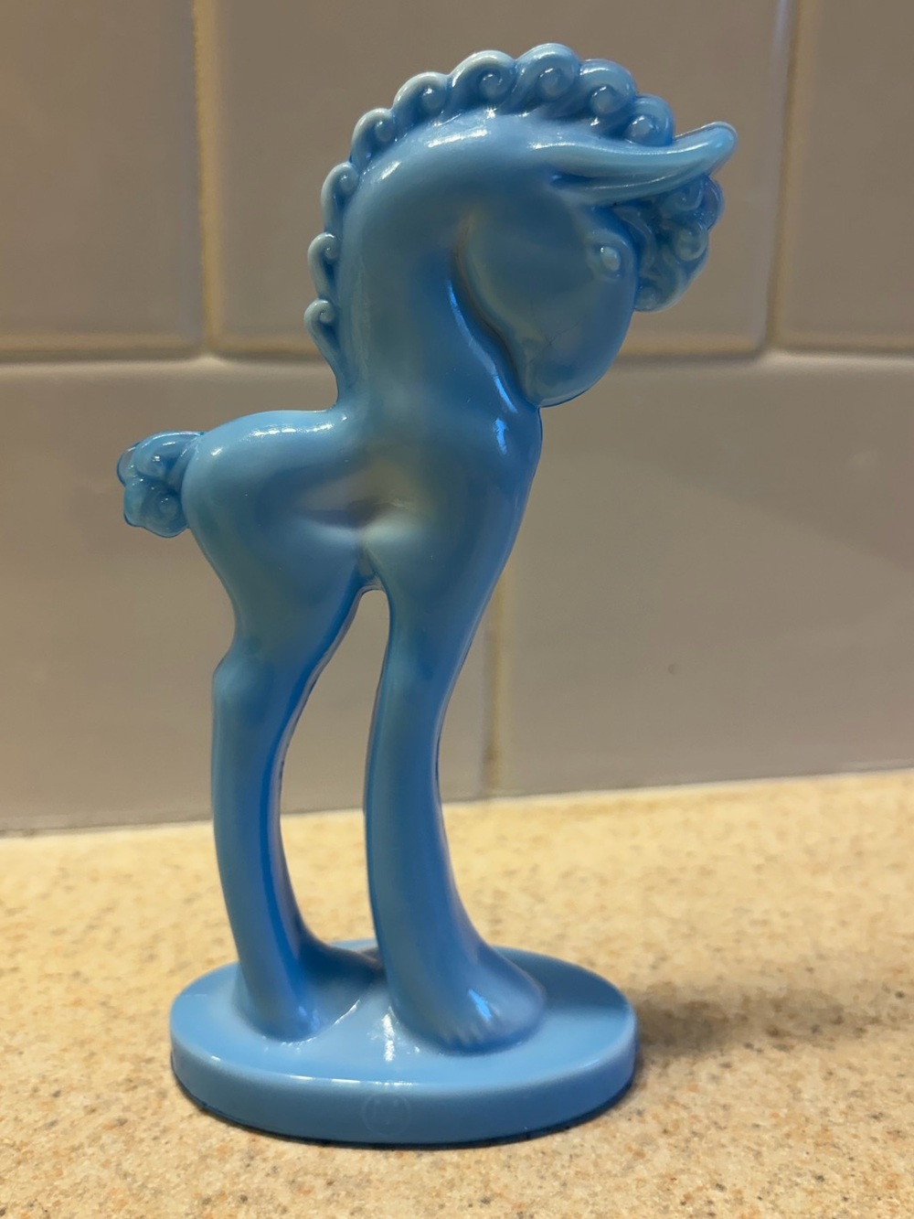 Mosser Blue Milk Glass Decorative Trojan Horse Pony Figurine - Picture 5 of 12